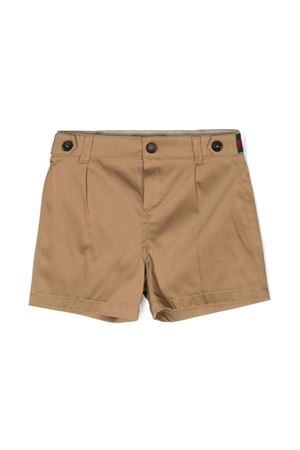 Beige stretch-cotton chino shorts GUCCI KIDS | 778591XWA0I9813